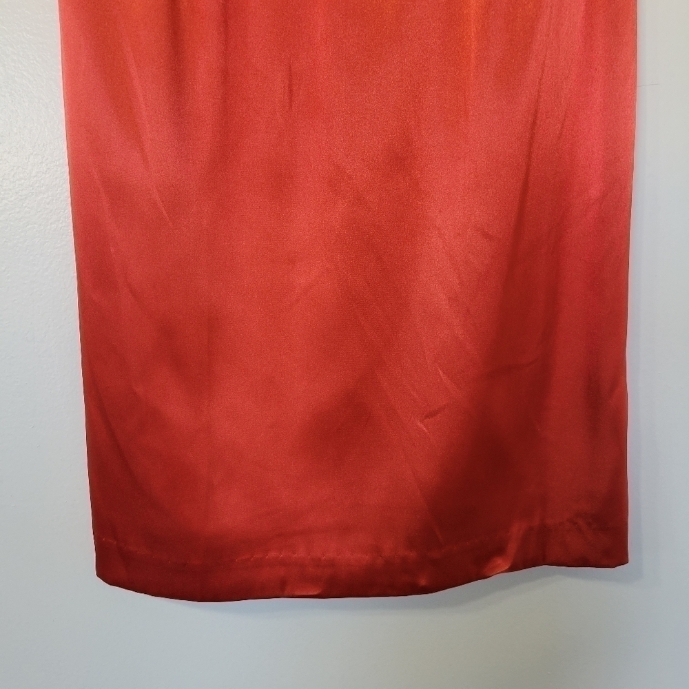 Eliza J Orange Satin Sleeveless Special Occasion Cocktail Dress Size 4 - Picture 8 of 10